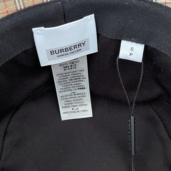 BURBERRY Cotton-blend Micro Check Bucket Hat In Traditional Burberry Pattern - Picture 16 of 16